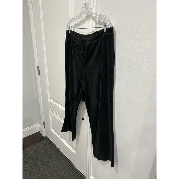Zena Jeans Pull On Velour Lounge Pants Black Sz XL Drawstring Elastic Waist Cozy - Picture 3 of 8